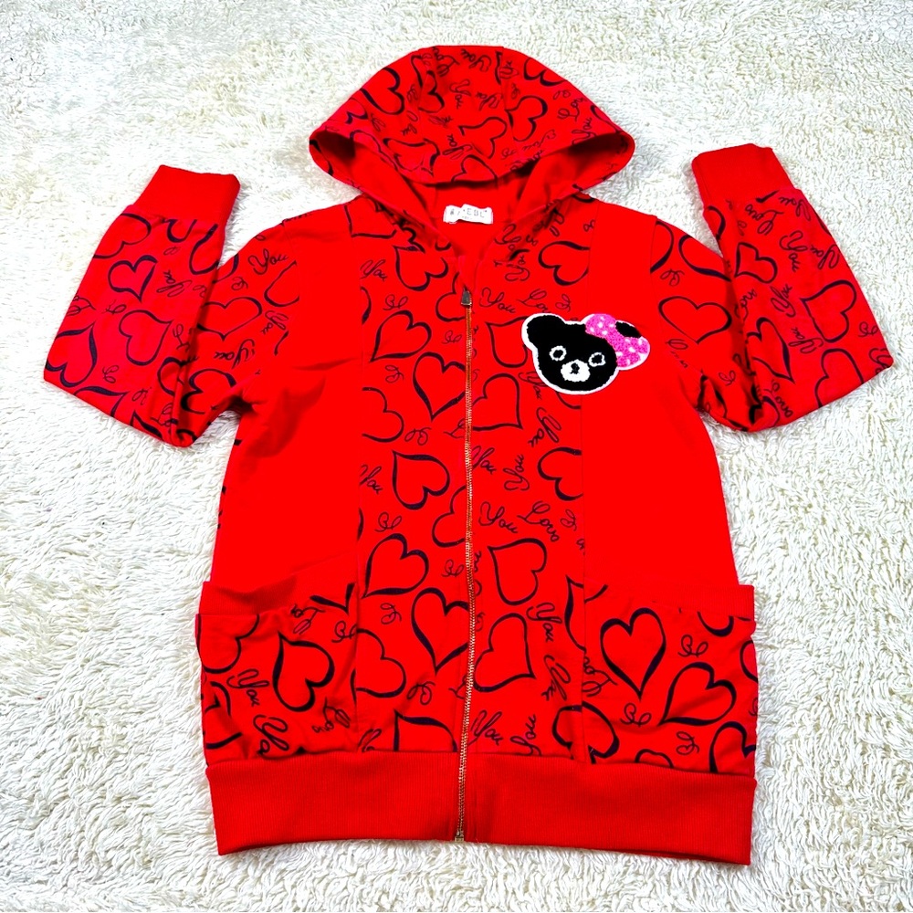 Red Hearts Girls Hoodie
